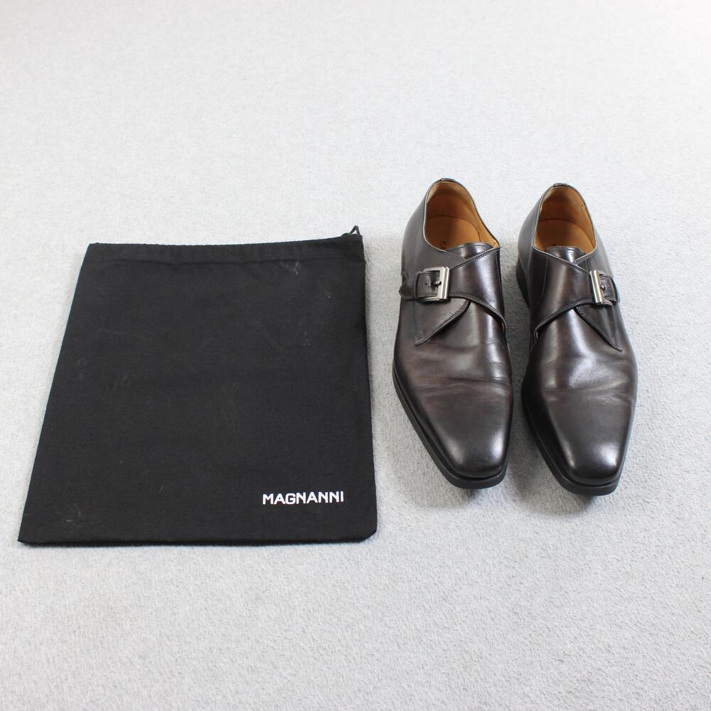 Magnanni Shoes Mens Size 12 Brown Leather Monk Strap Dress Square Toe Spain